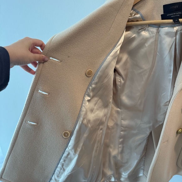 J.Crew Stadium Cloth Nelli Gori Majesty Wool Pea Coat_Women’s Beige - Picture 9 of 10